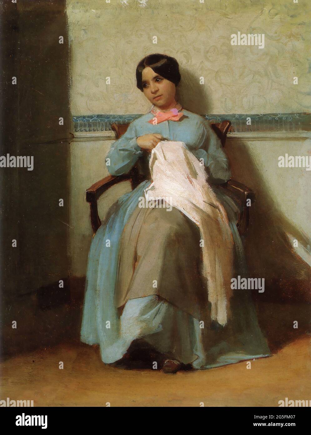William-Adolphe Bouguereau (1825-1905) - Porträt Leonie Bouguereau 1850 Stockfoto