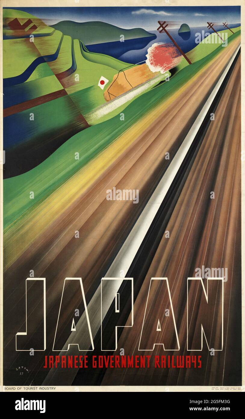 Ein Vintage-Reiseplakat für Japan Stockfoto