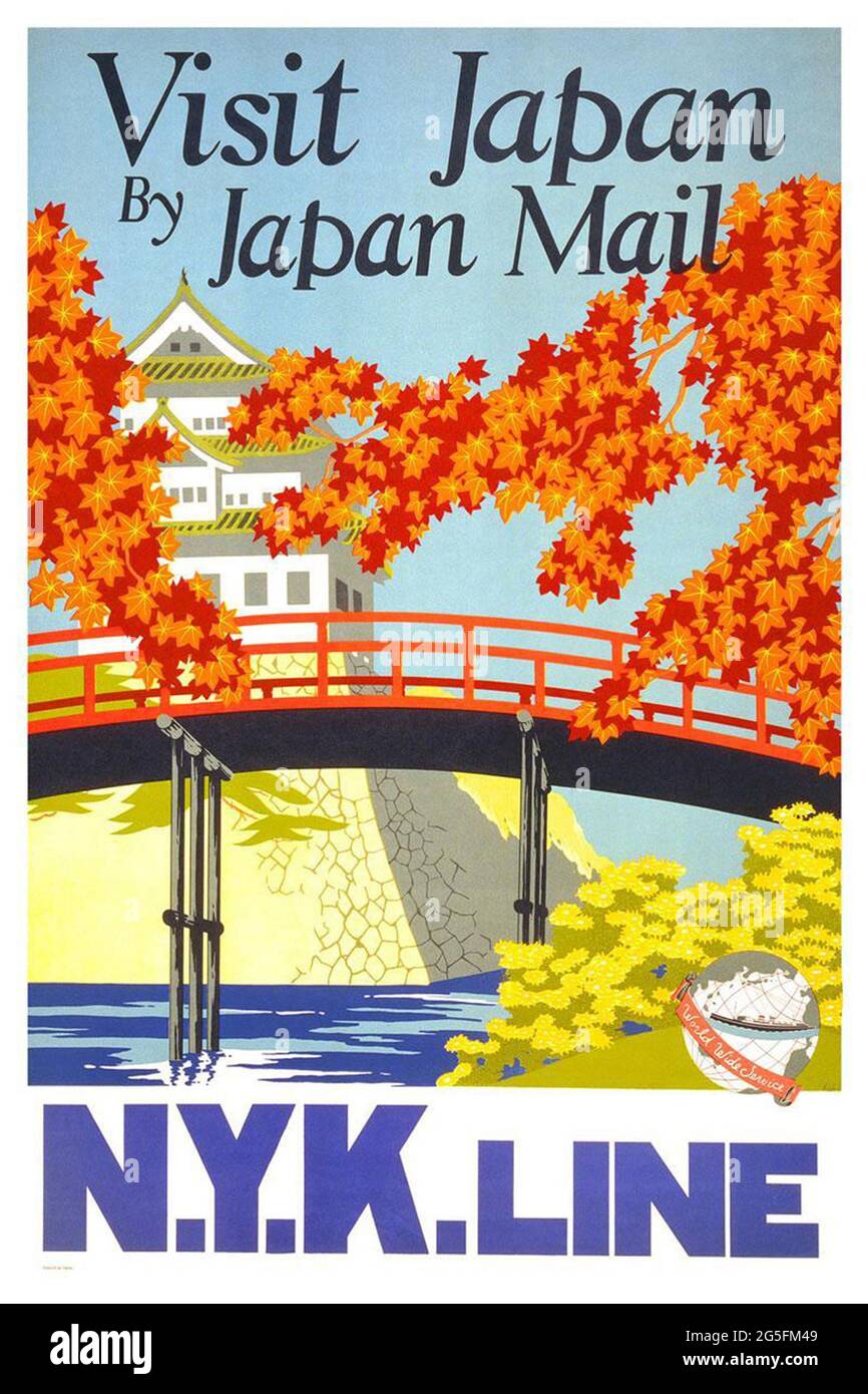 Ein Vintage-Reiseplakat für Japan Stockfoto