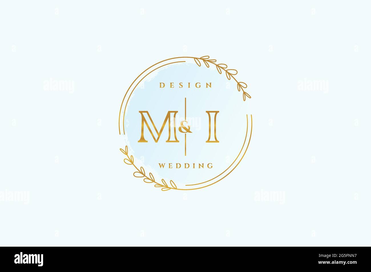 MI Beauty Monogramm und elegantes Logo Design Handschrift Logo der ersten Unterschrift, Hochzeit, Mode, Blumen und botanische mit kreativen Vorlage. Stock Vektor