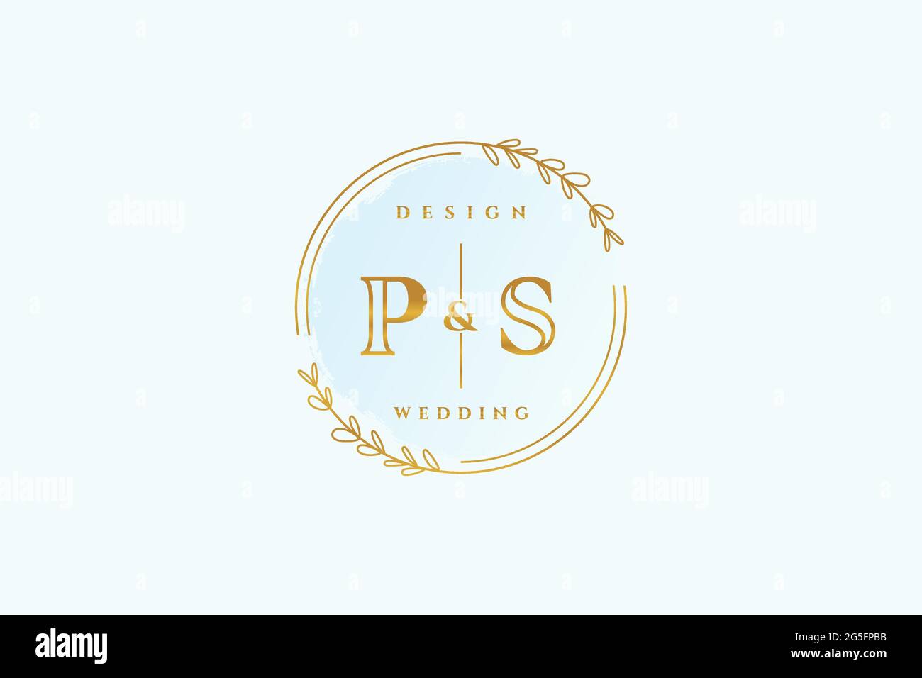 PS Beauty Monogramm und elegantes Logo Design Handschrift Logo der ersten Unterschrift, Hochzeit, Mode, Blumen und botanische mit kreativen Vorlage. Stock Vektor