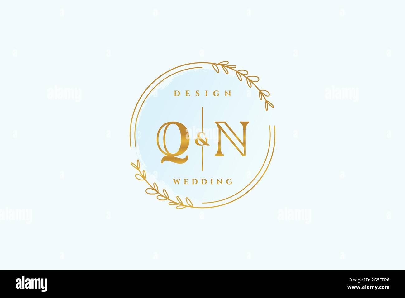 QN Beauty Monogramm und elegantes Logo Design Handschrift Logo der ersten Unterschrift, Hochzeit, Mode, Blumen und botanischen mit kreativen Vorlage. Stock Vektor