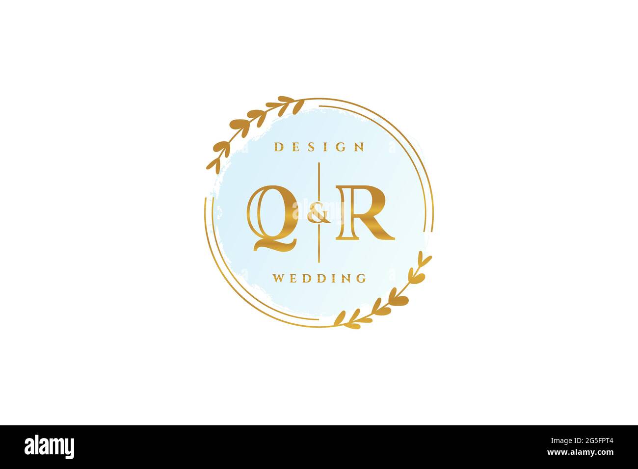 QR Beauty Monogramm und elegantes Logo Design Handschrift Logo der ersten Unterschrift, Hochzeit, Mode, Blumen und botanische mit kreativen Vorlage. Stock Vektor