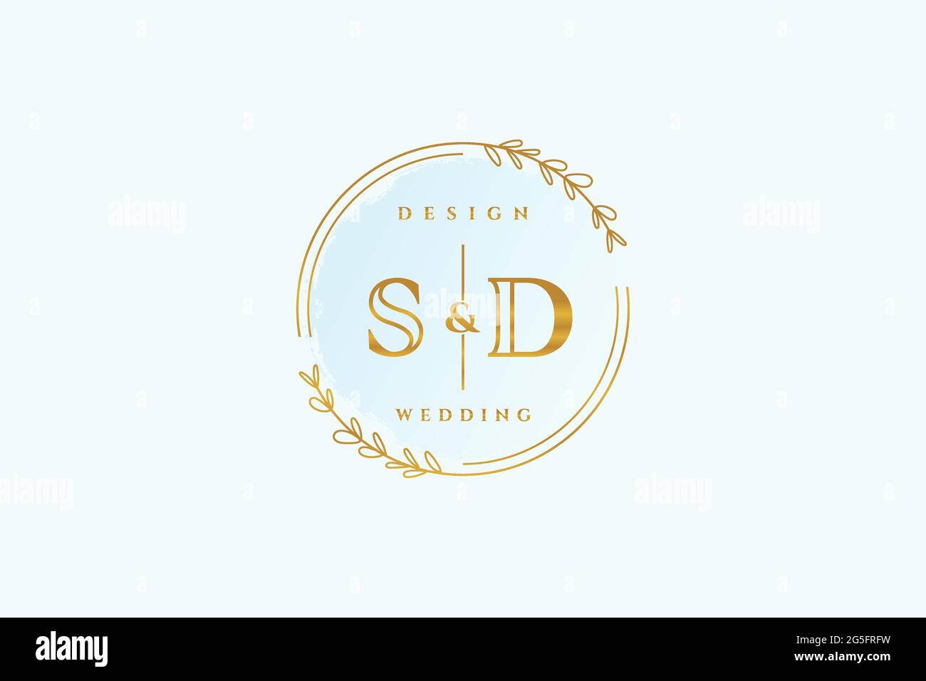SD Beauty Monogramm und elegantes Logo Design Handschrift Logo der ersten Unterschrift, Hochzeit, Mode, Blumen und botanische mit kreativen Vorlage. Stock Vektor