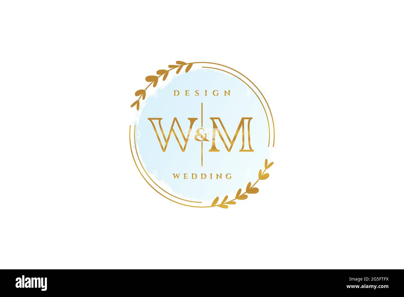 WM Beauty Monogramm und elegantes Logo Design Handschrift Logo der ersten Unterschrift, Hochzeit, Mode, Blumen und botanische mit kreativen Vorlage. Stock Vektor