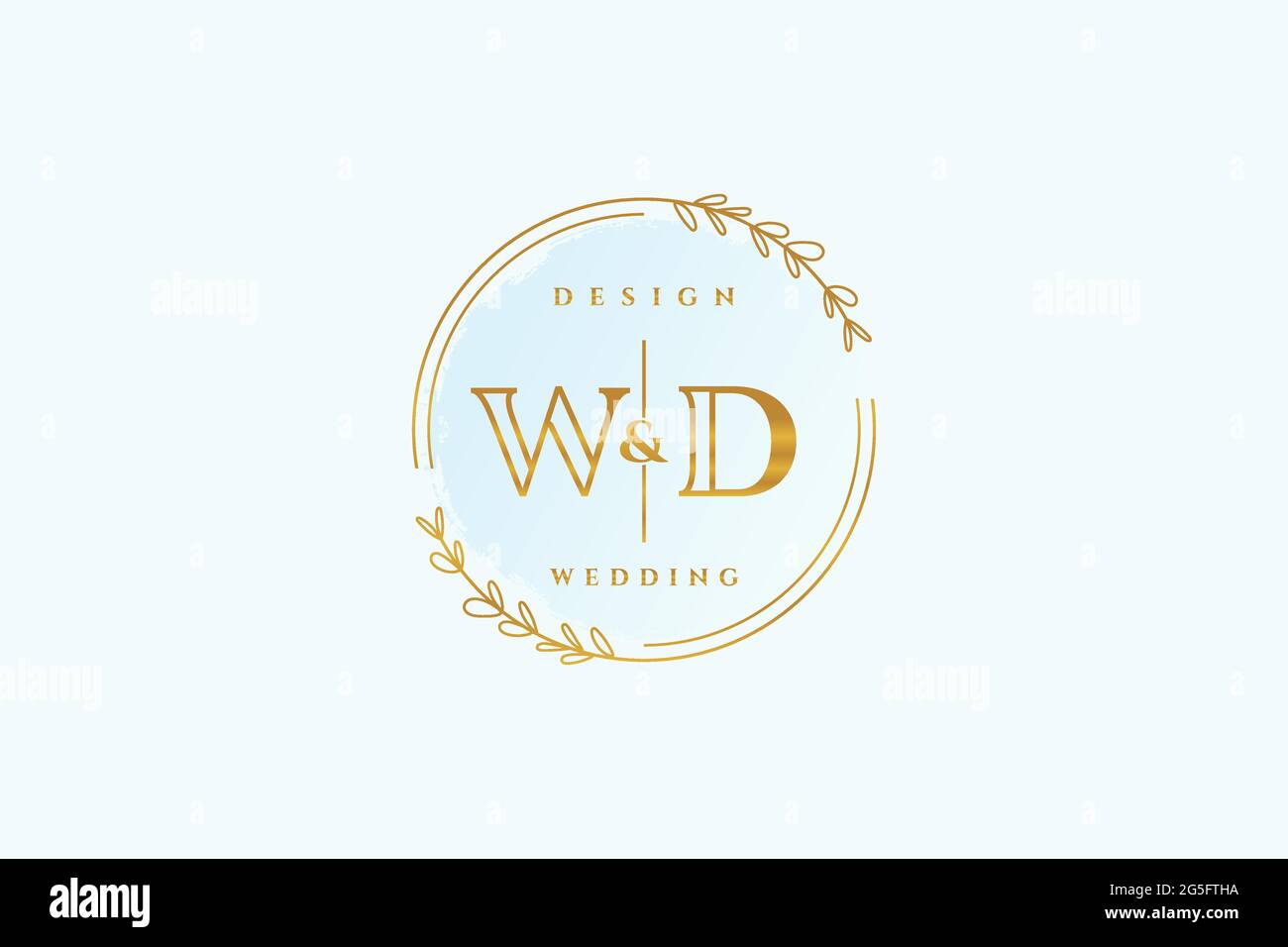 WD Schönheit Monogramm und eleganten Logo-Design Handschrift Logo der ersten Unterschrift, Hochzeit, Mode, Blumen und botanischen mit kreativen Vorlage. Stock Vektor