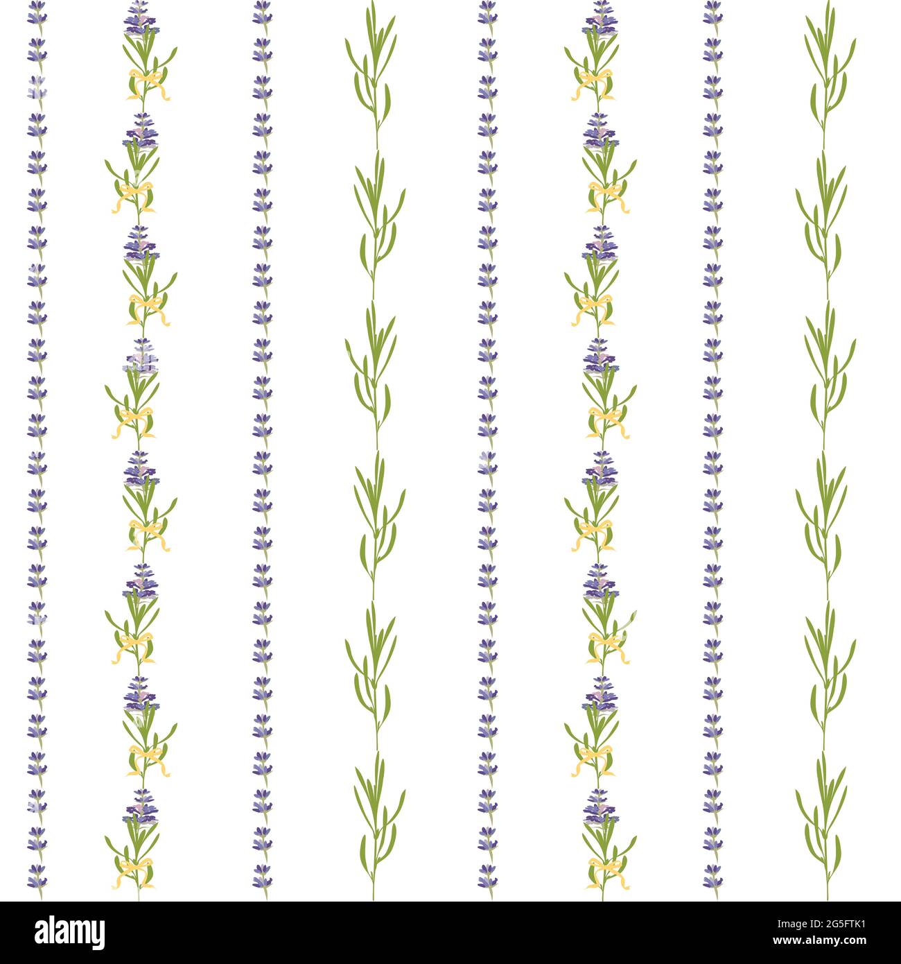 Nahtloses Muster mit violettem Lavendel schöne Blumenvorlage in flachem Aquarell-Stil isoliert auf weißem Hintergrund für Hochzeitskarte, Einladung Stock Vektor