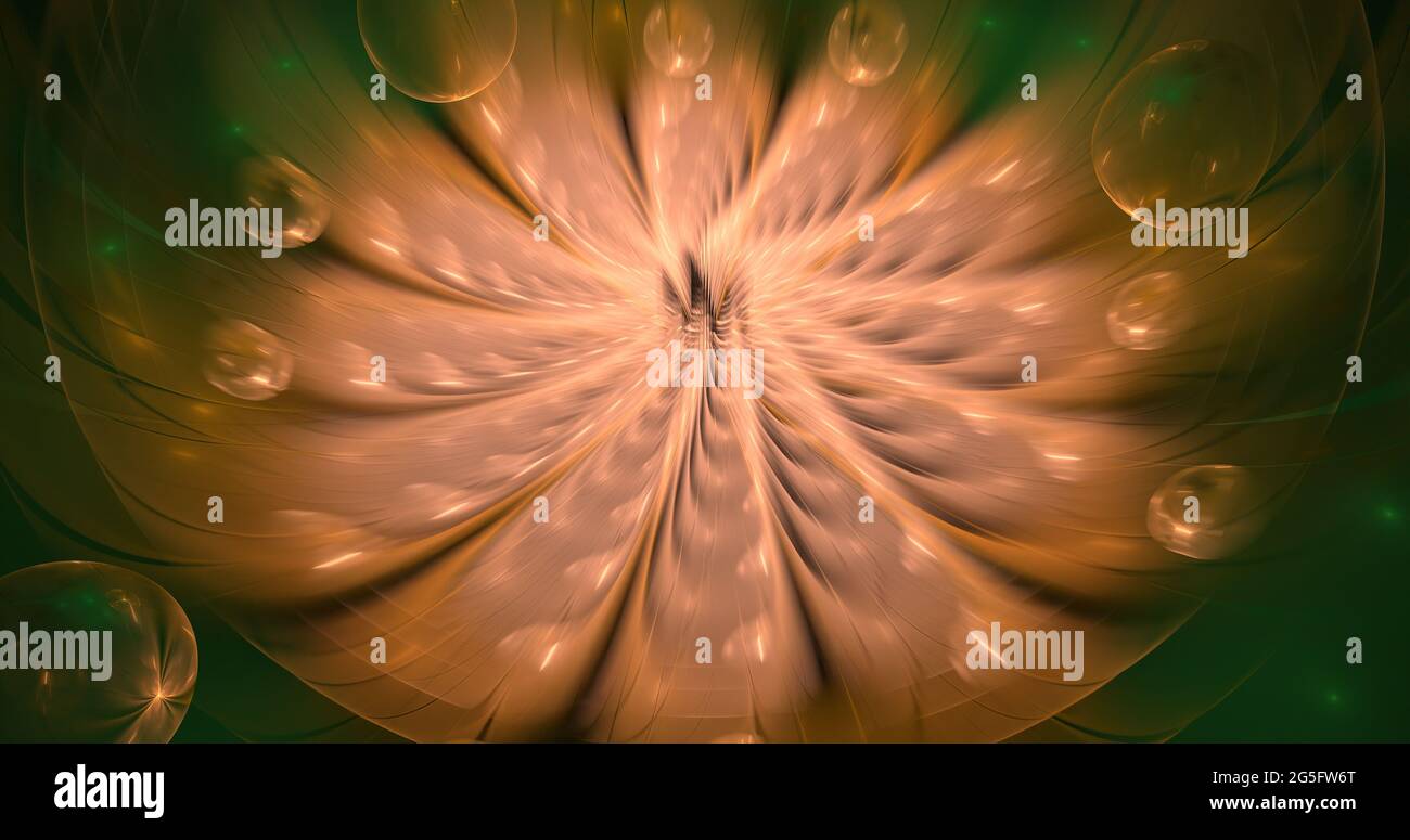 Abstrakter fraktaler Hintergrund mit psychedelischem Sci-Fi-Alien-Thema Stockfoto