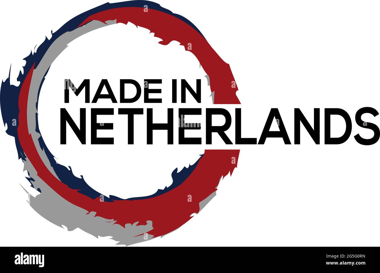 Made in Netherlands Stock Icon, flaches Design. , Etikett Stock Vektor