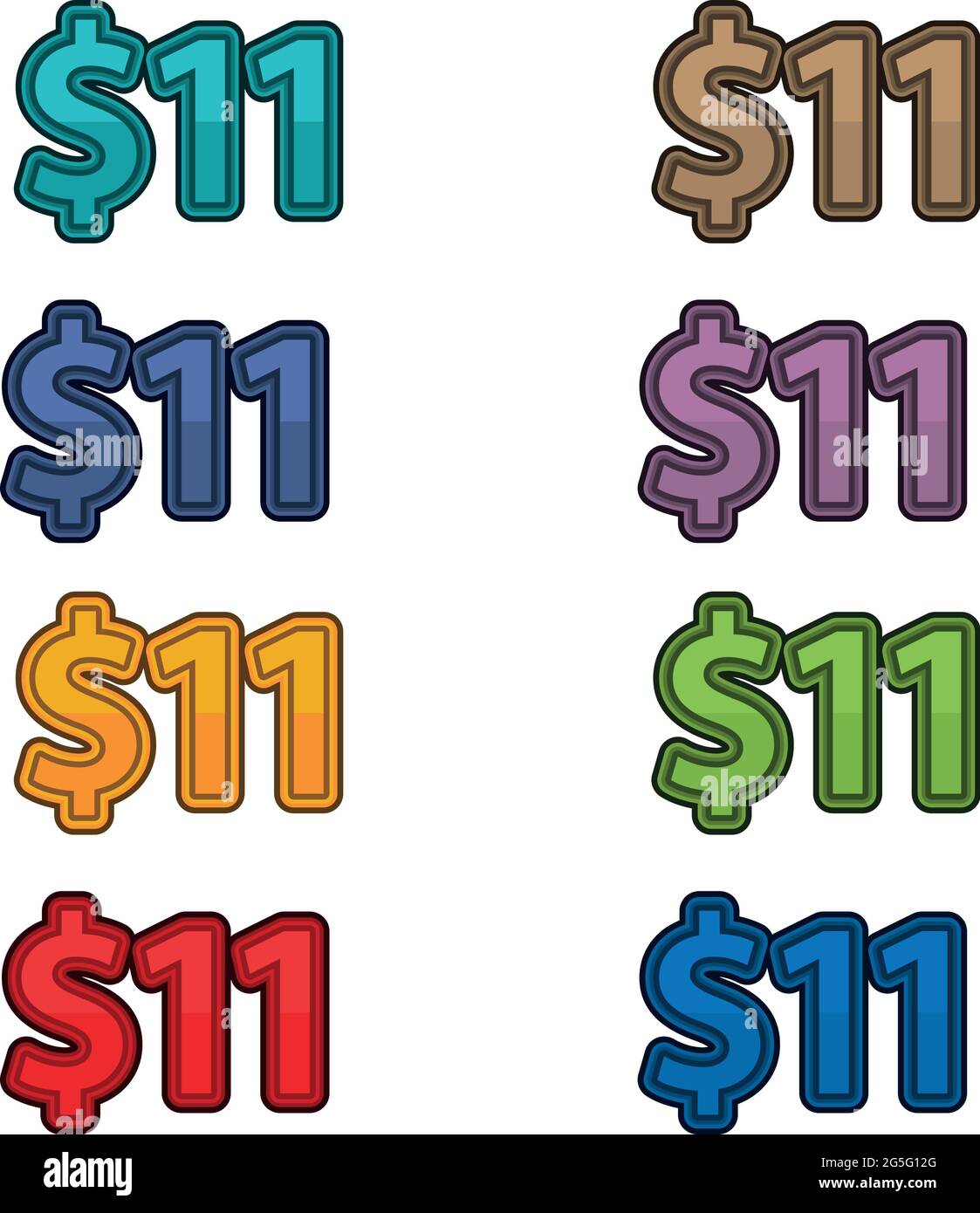 Illustration Vektor des Preises 11 Dollar Stock Vektor