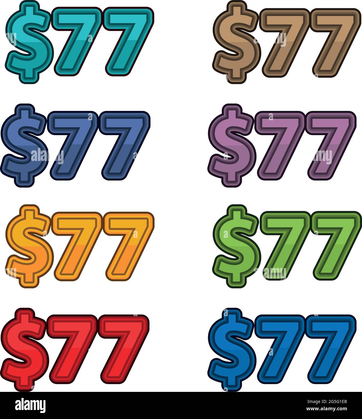 Illustration Vektor des Preises 77 Dollar Stock Vektor