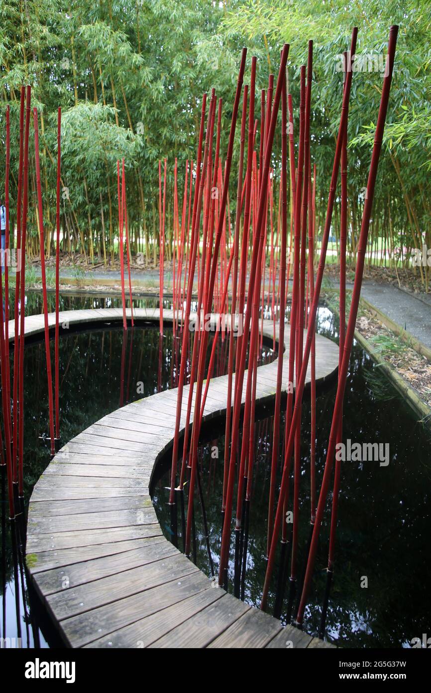 Carre et Rond, Internationales Gartenfestival, Chaumont-sur-Loire-Schloss, Loire-Tal, Frankreich Juni 2021 Stockfoto