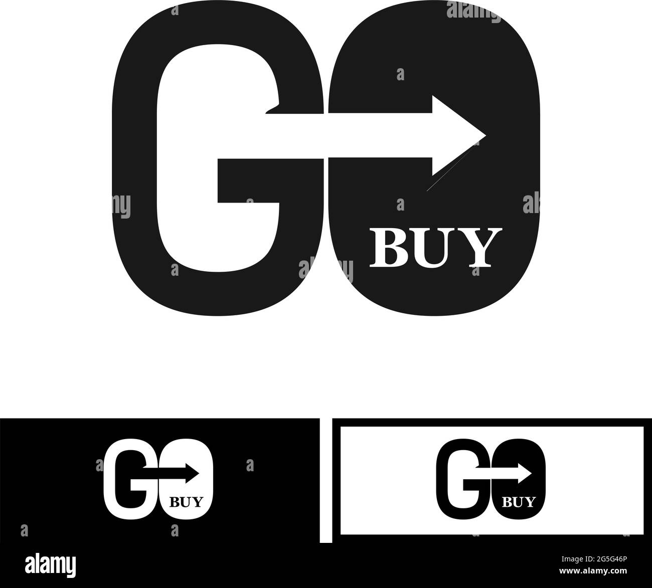 Kaufen Sie Aktien Symbole. Flaches Set-Symbol. Beschriftung. vektor Stock Vektor