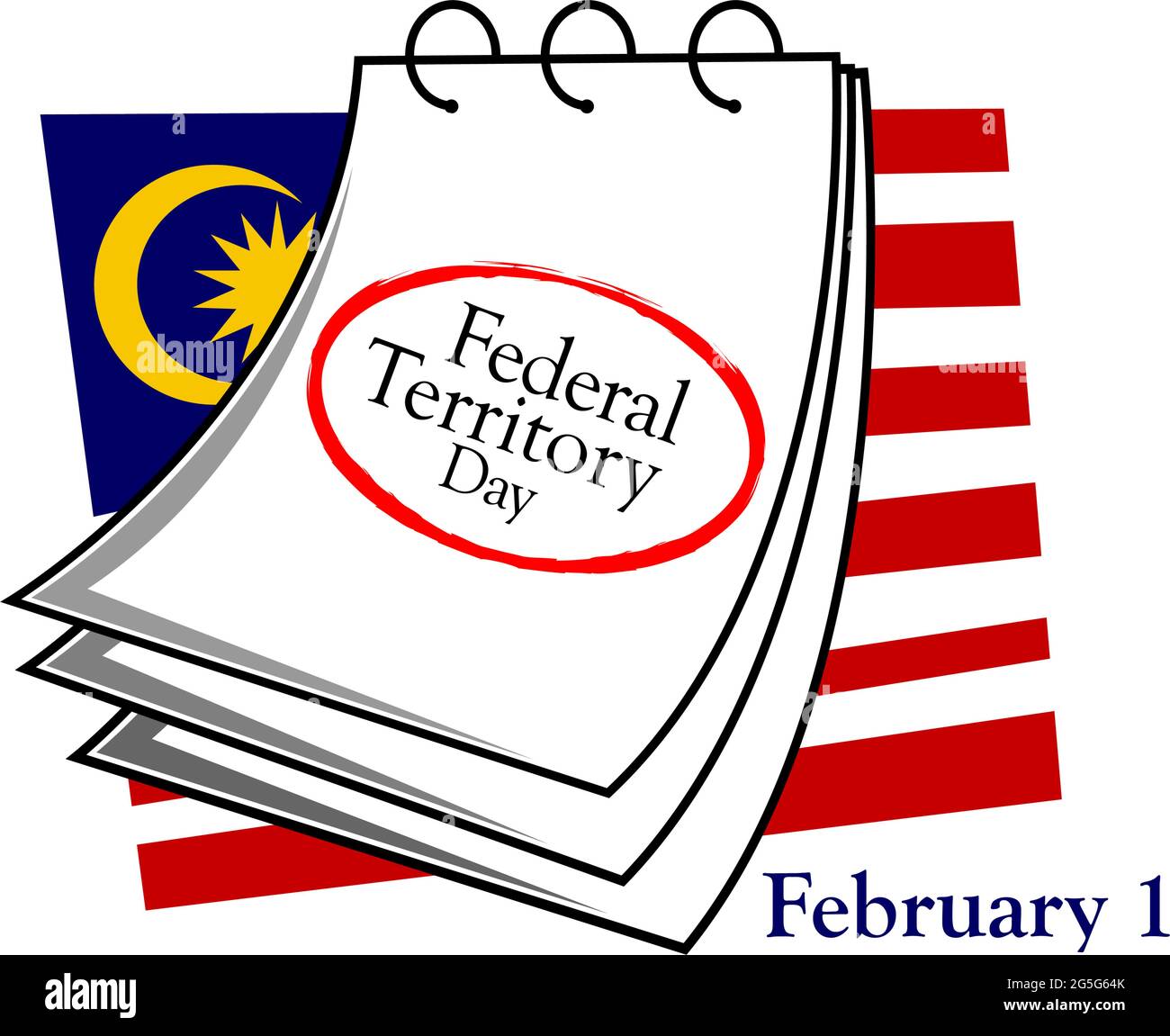 Hintergrund Malaysia Nationalfeiertag des 1. februar. bundesgebiet Tag. Designs für Poster, Hintergründe, Karten, Banner, Aufkleber, Usw. Stock Vektor