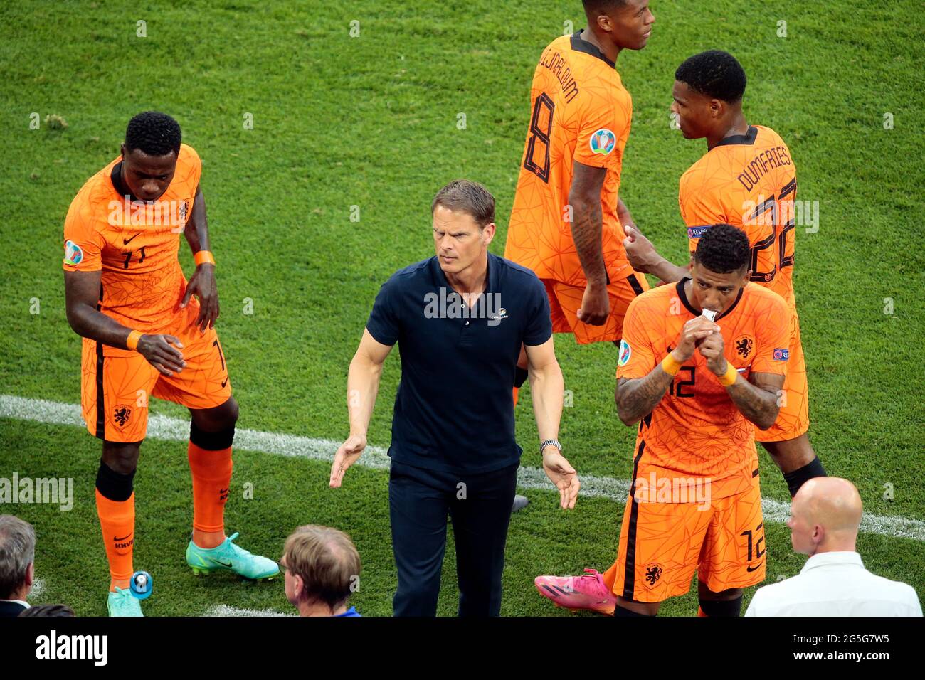 Der niederländische Manager Frank de Boer während des UEFA Euro 2020-Spiels von 16 in der Puskas Arena in Budapest, Ungarn. Bilddatum: Sonntag, 27. Juni 2021. Stockfoto