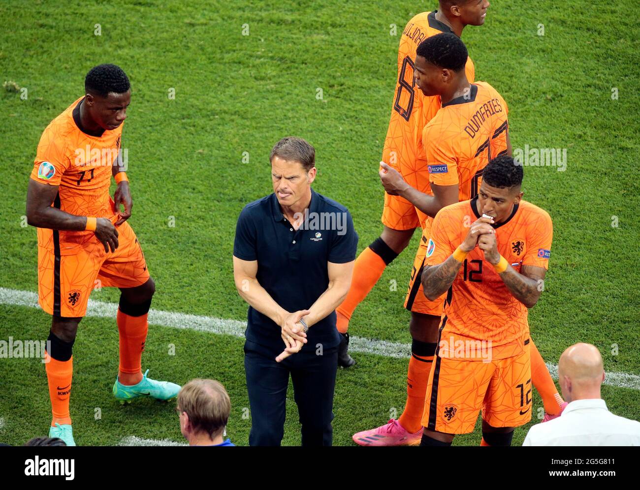 Der niederländische Manager Frank de Boer während des UEFA Euro 2020-Spiels von 16 in der Puskas Arena in Budapest, Ungarn. Bilddatum: Sonntag, 27. Juni 2021. Stockfoto