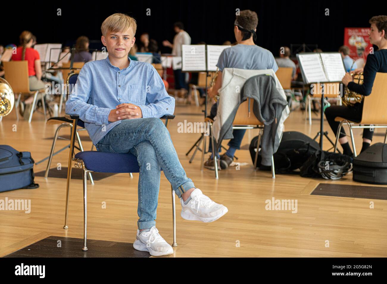 Phil Schaller bei den Proben zum Hope-Jubiläumskonzert (Hope-Gala) im ICD Int. Kongresszentrum Dresden. 26.06.2021 Stockfoto