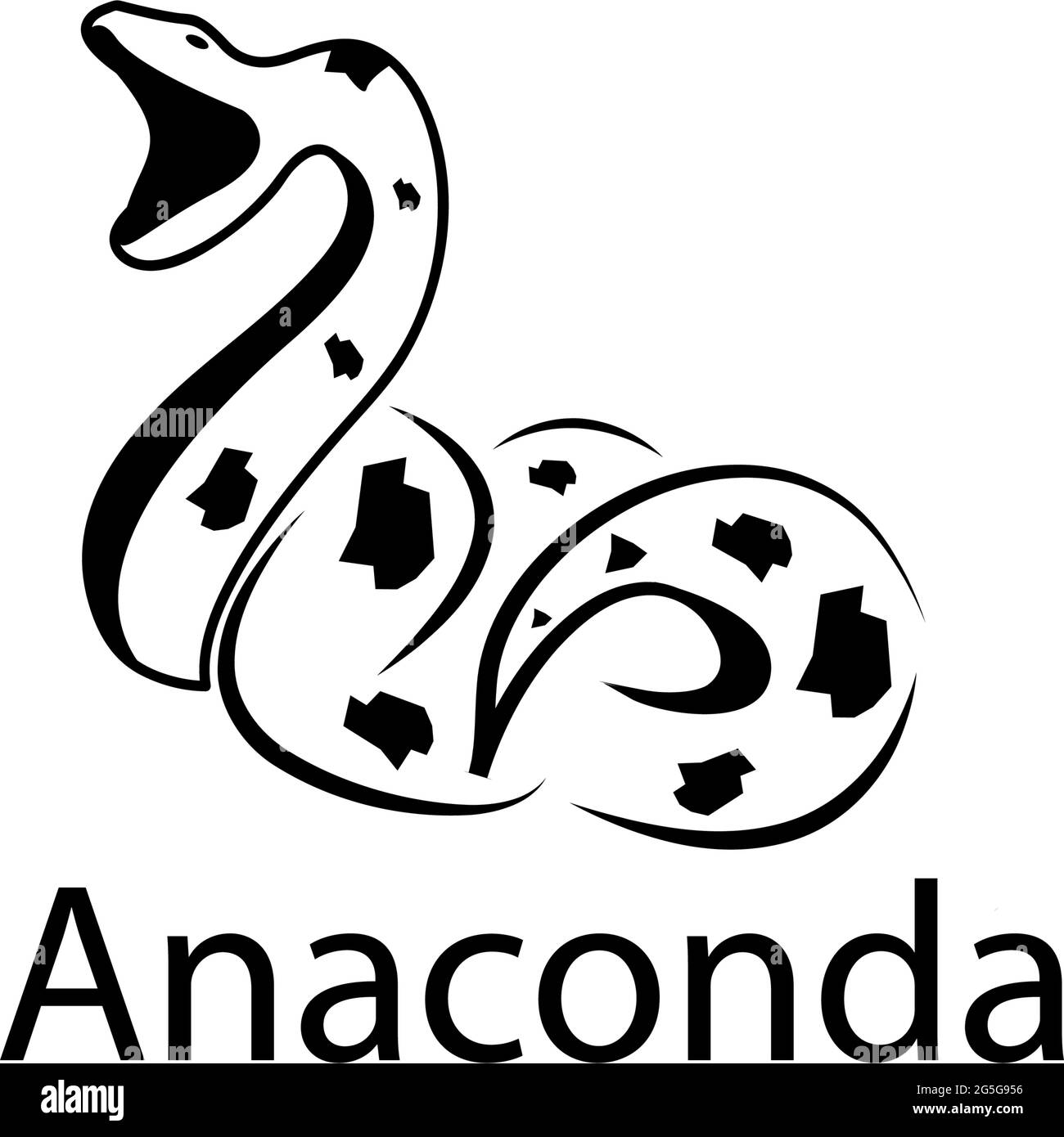 Anaconda Logo, flaches Design., Monogramm, Illustration im Vektorformat Stock Vektor