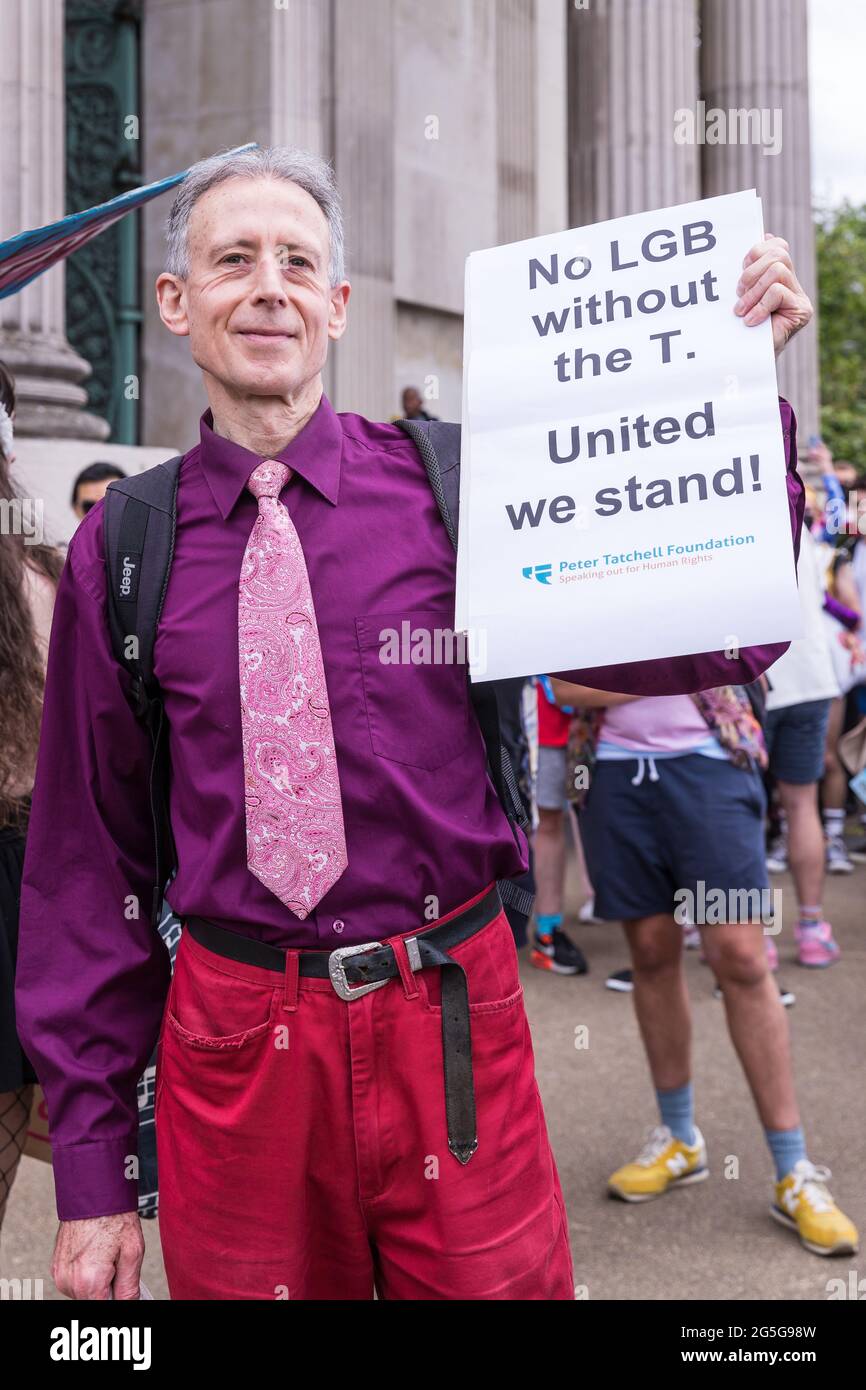 Peter Tatchell bei der dritten Ausgabe von London Trans Pride Stockfoto