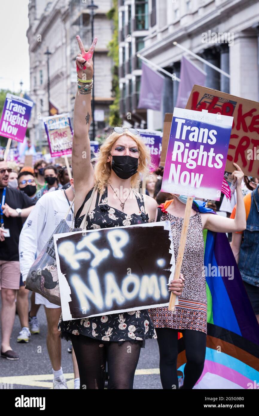 Dritte Auflage von London Trans Pride Stockfoto