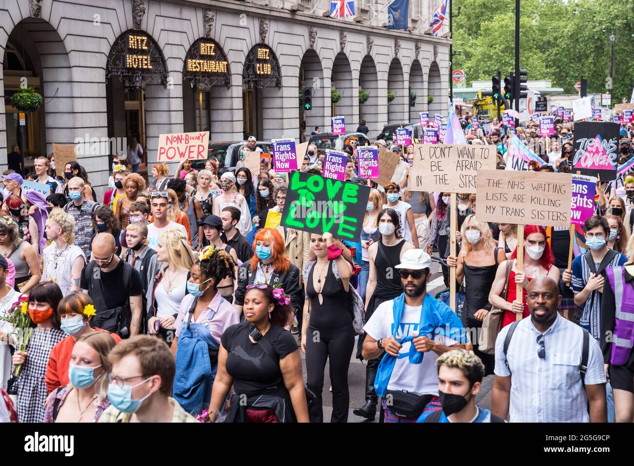 Dritte Auflage von London Trans Pride Stockfoto