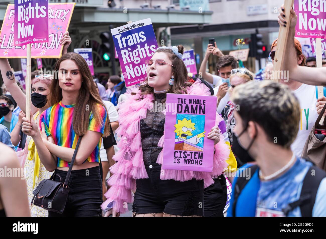 Dritte Auflage von London Trans Pride Stockfoto