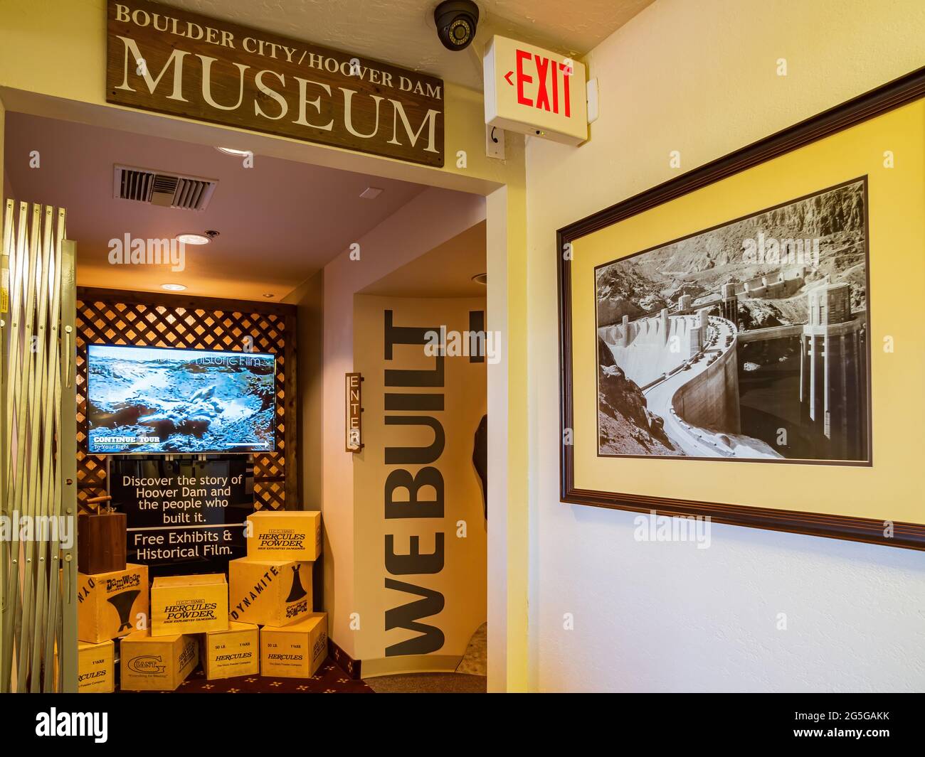 Boulder City, 6. Mai 2021 - Innenansicht des Boulder City-Hoover Dam Museums Stockfoto