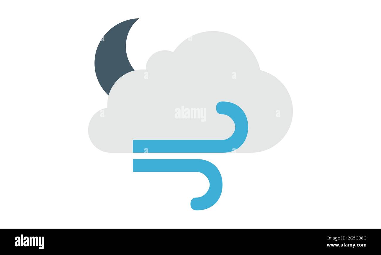 Symbol für Nachtwindzeichen. Element of Weather für mobiles Konzept und Web-Apps-Symbol. Umriss, dünnes Symbol für Website-Design und Entwicklung, App entwickeln Stock Vektor