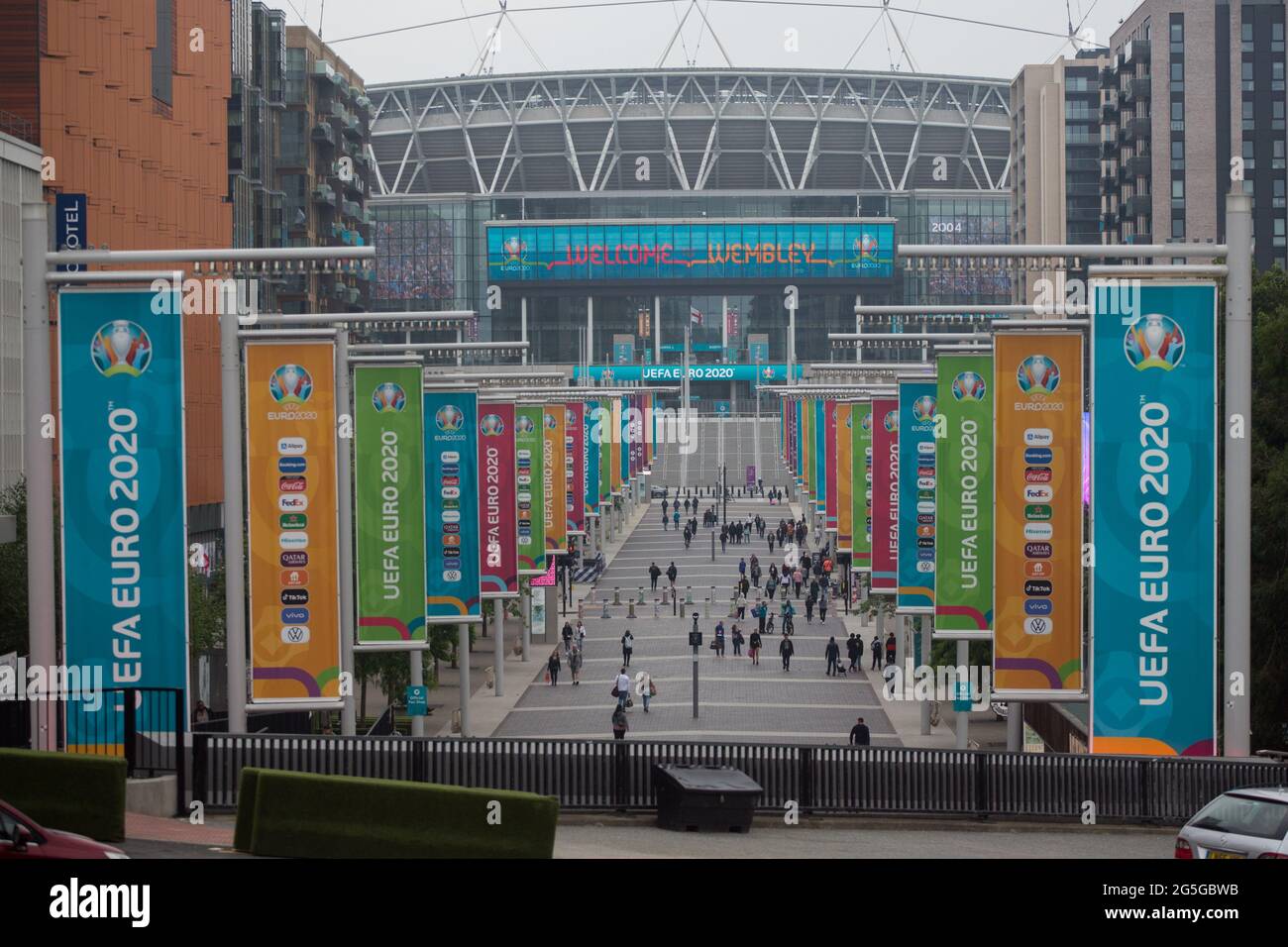 London, Großbritannien. 27. Juni : Wembley Stadion im Bild. Stockfoto