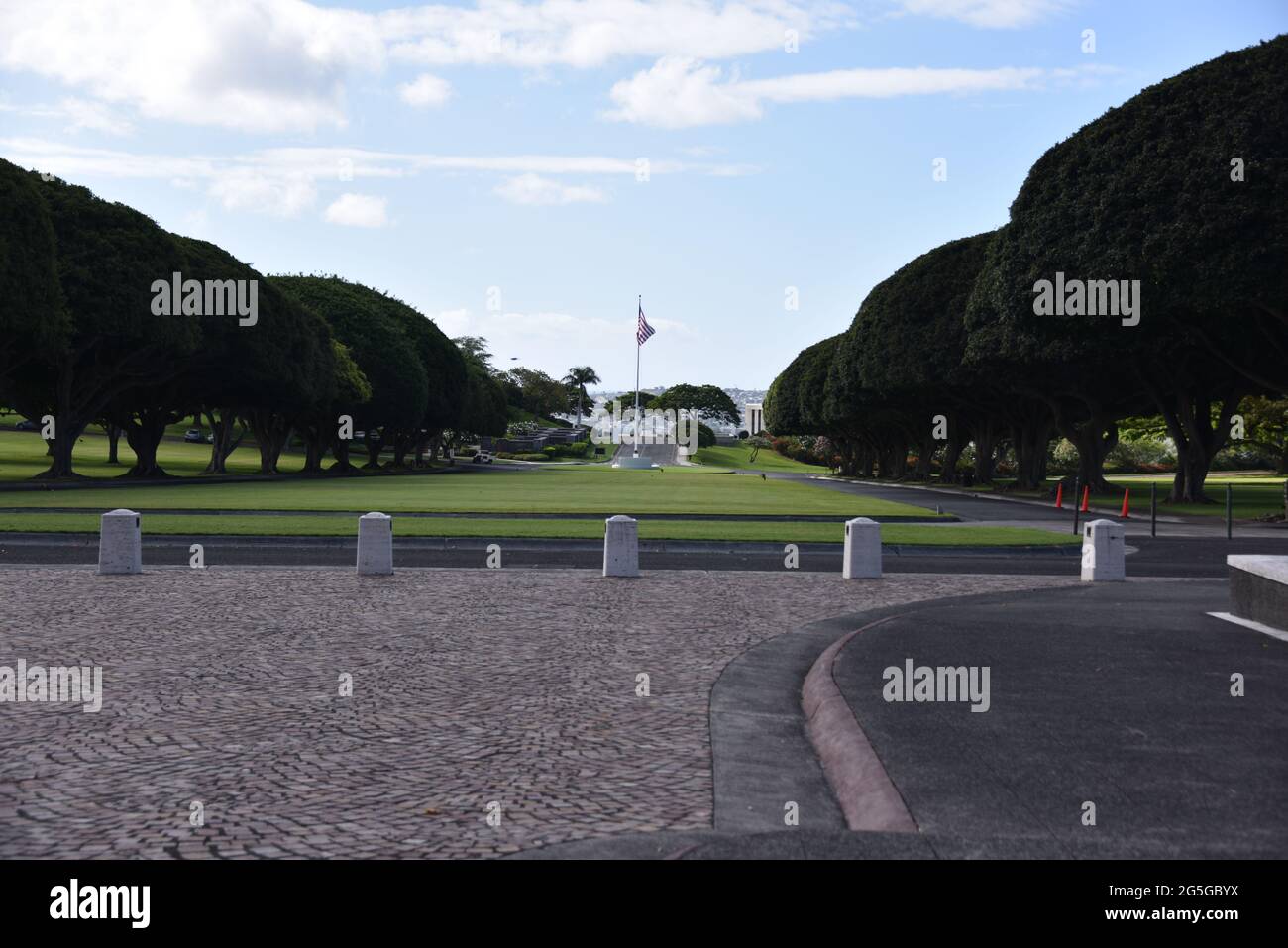 Oahu, Hi. USA 6/5/2021. National Memorial Cemetery of the Pacific. Ruhestätte für 61,000. 53,000 aus dem Ersten und Zweiten Weltkrieg, Korea und Vietnam. Stockfoto