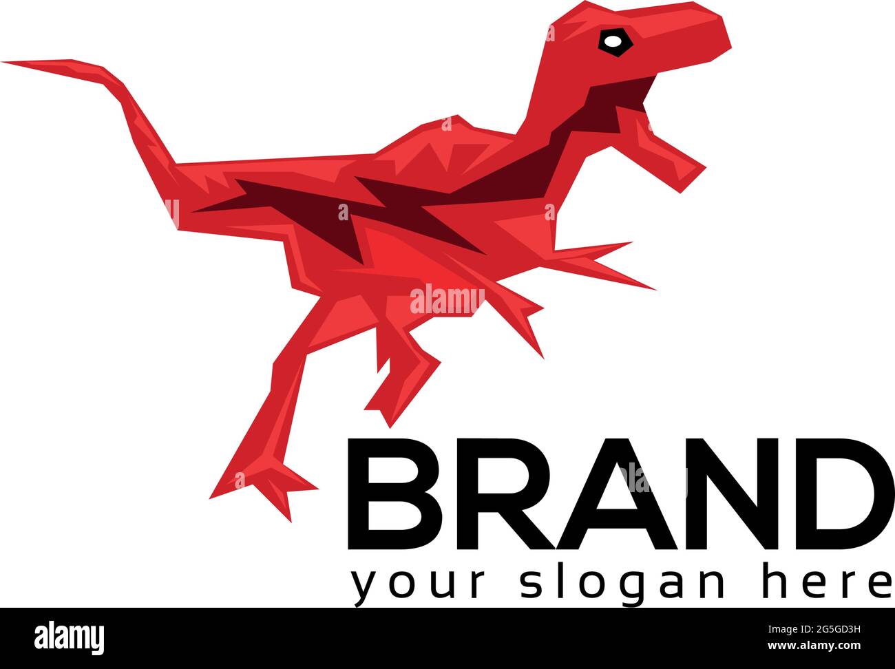 Vorlage für Dinosaurier-Logo. Vektorgrafik auf schwarzem Hintergrund. Stock Vektor