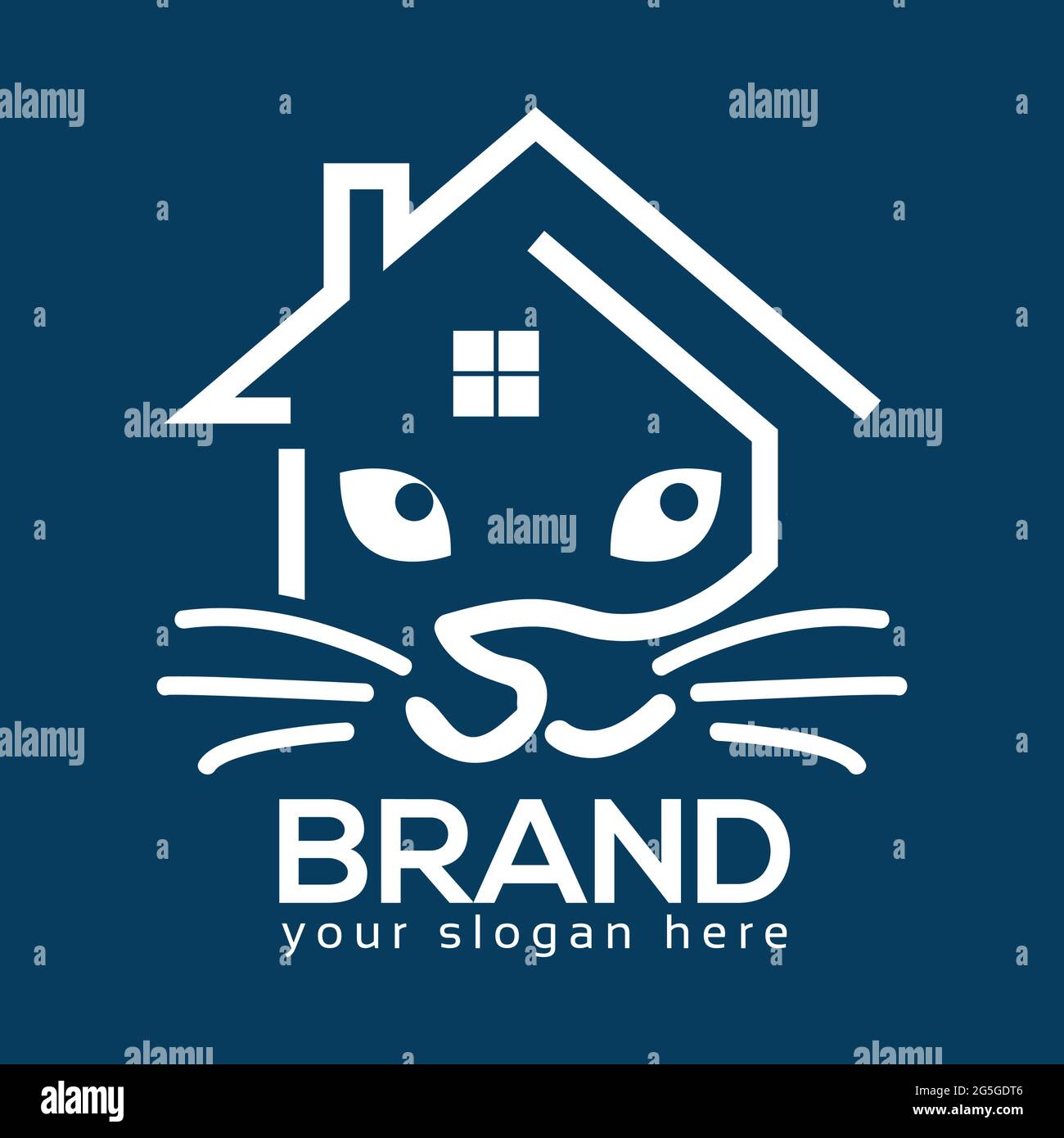 Design-Vorlage für Katzenhaus-Logo Stock Vektor