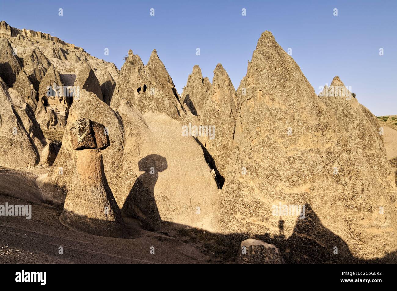 Wahrzeichen der Natur in der Türkei die Feenkamine sind vulkanische Felsformationen in Kappadokien Stockfoto
