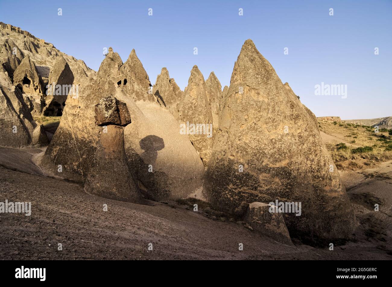 Wahrzeichen der Natur in der Türkei die Feenkamine sind vulkanische Felsformationen in Kappadokien Stockfoto