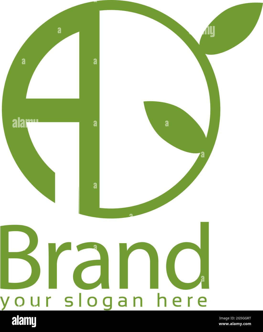 Eine grüne Stock-Logo-Vorlage., flaches Design. Buchstabe A Stock Vektor