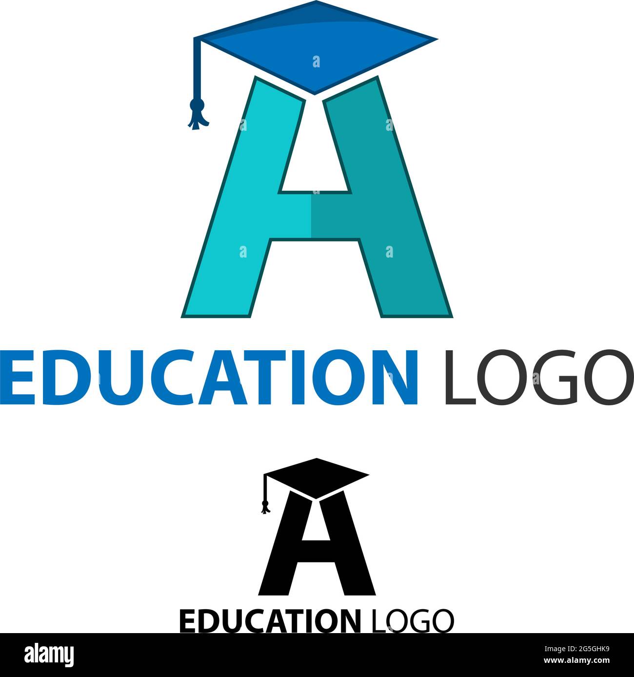 Graduierung Logo, Buchstabe A, Education Logo. Stock Vektor