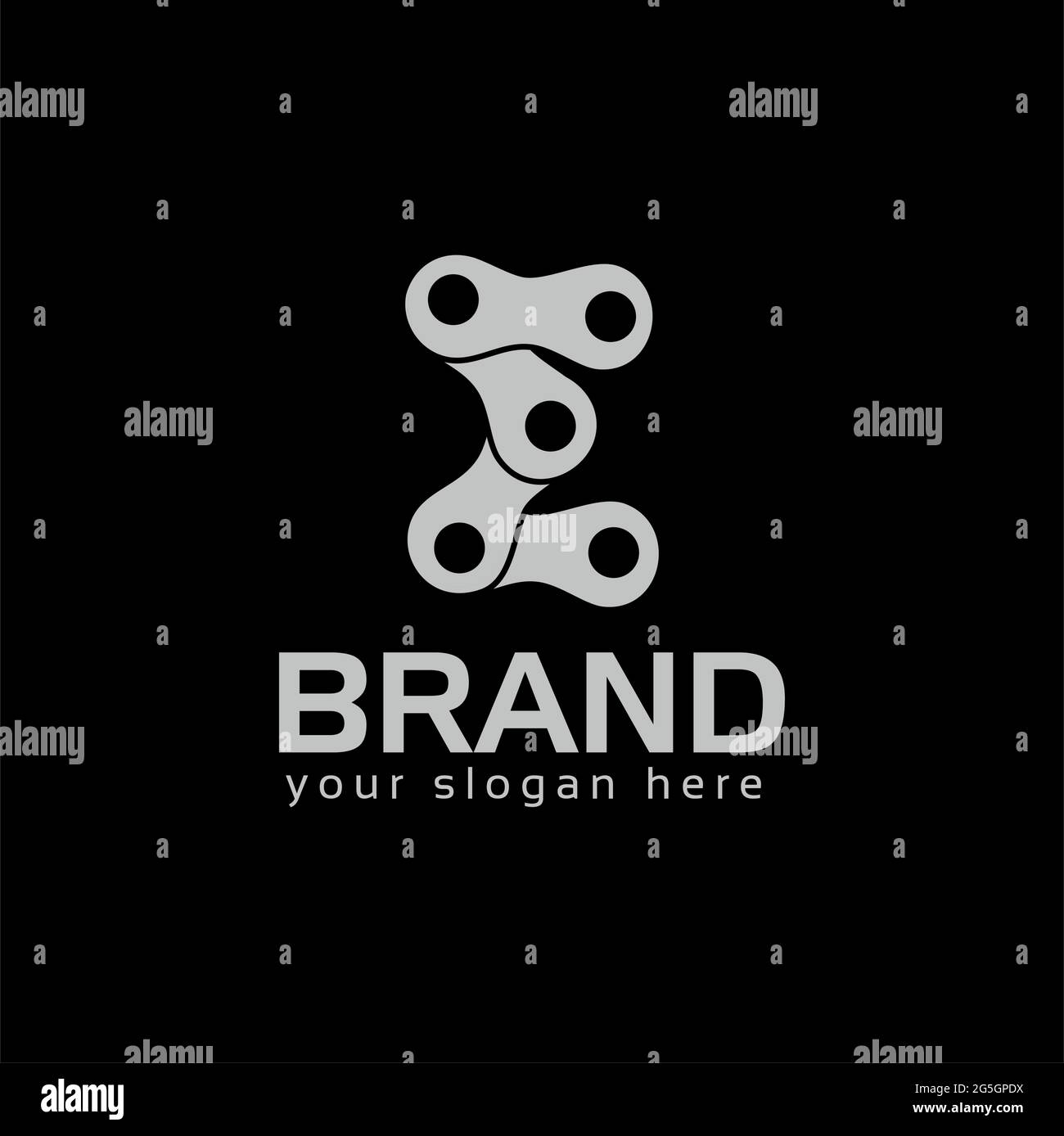 Buchstabe e, Logo Buchstabe e und Kette. Durch Kette geformtes Logo Stock Vektor