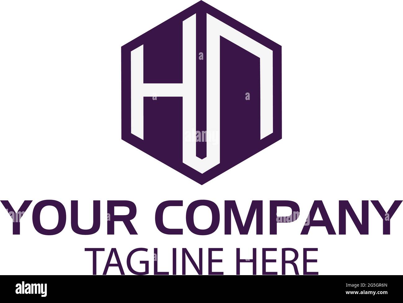 HN-Logo, flaches Design. HN-Monogramm Stock Vektor