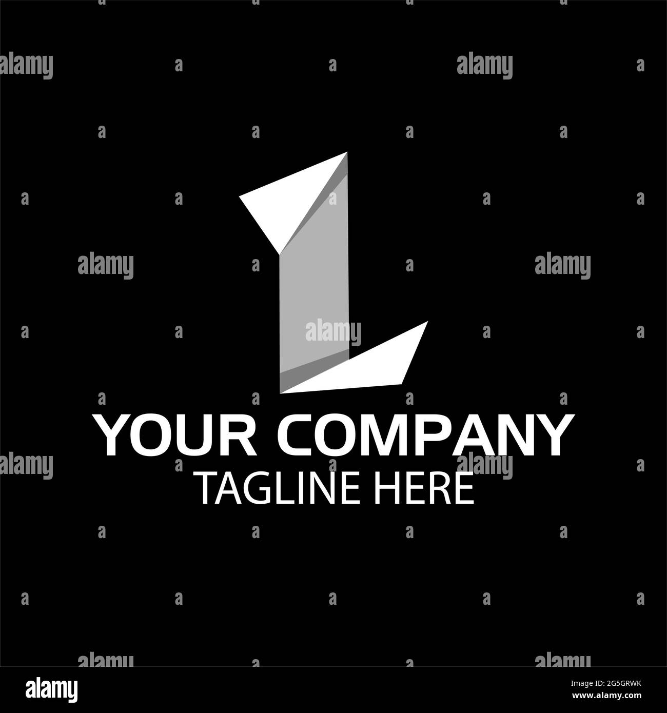 L Initial Stock Logo-Vorlage., moderne Papierschrift. Stock Vektor