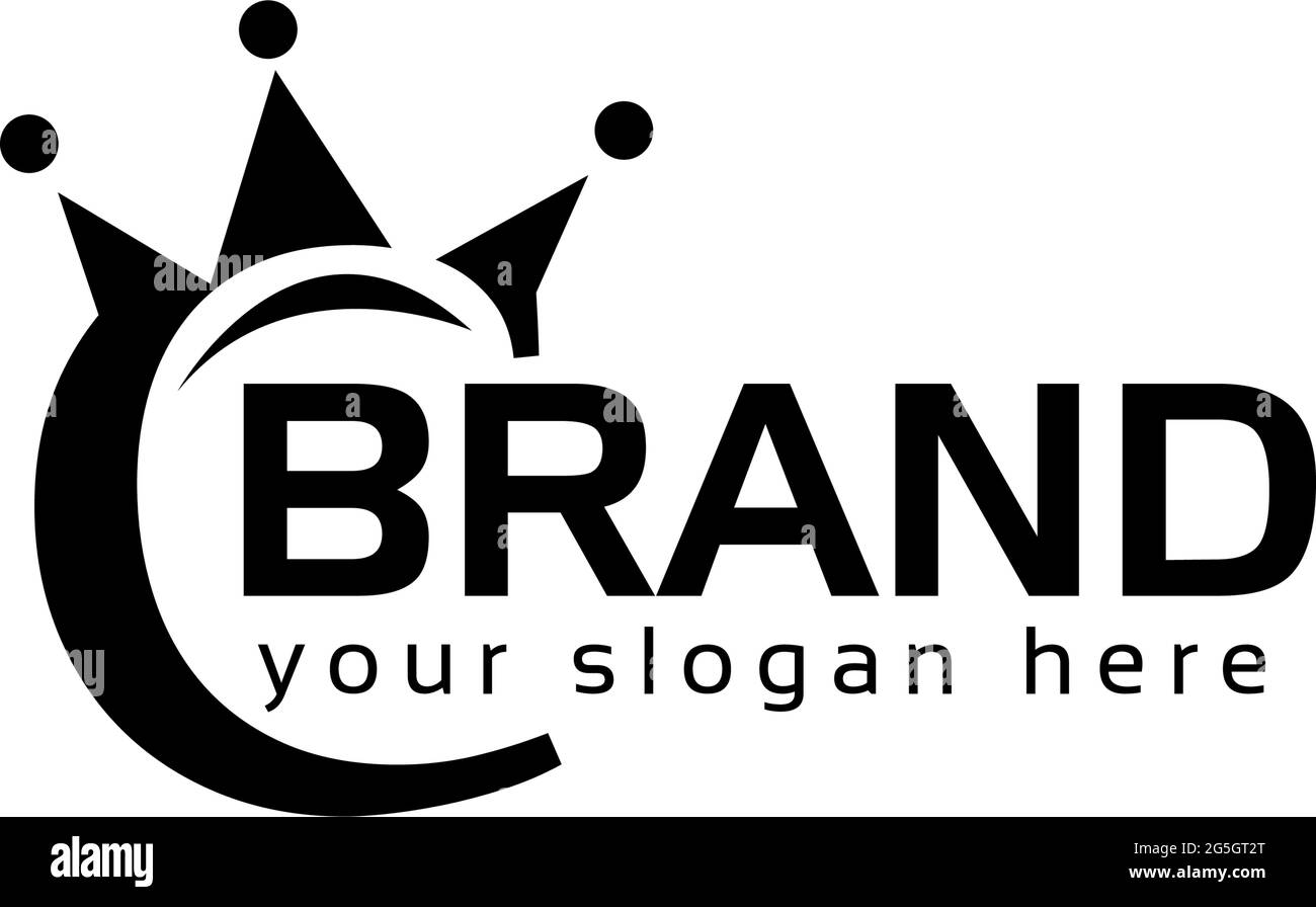 C-Buchstabe mit Kronenvektor-Symbol Stock Vektor