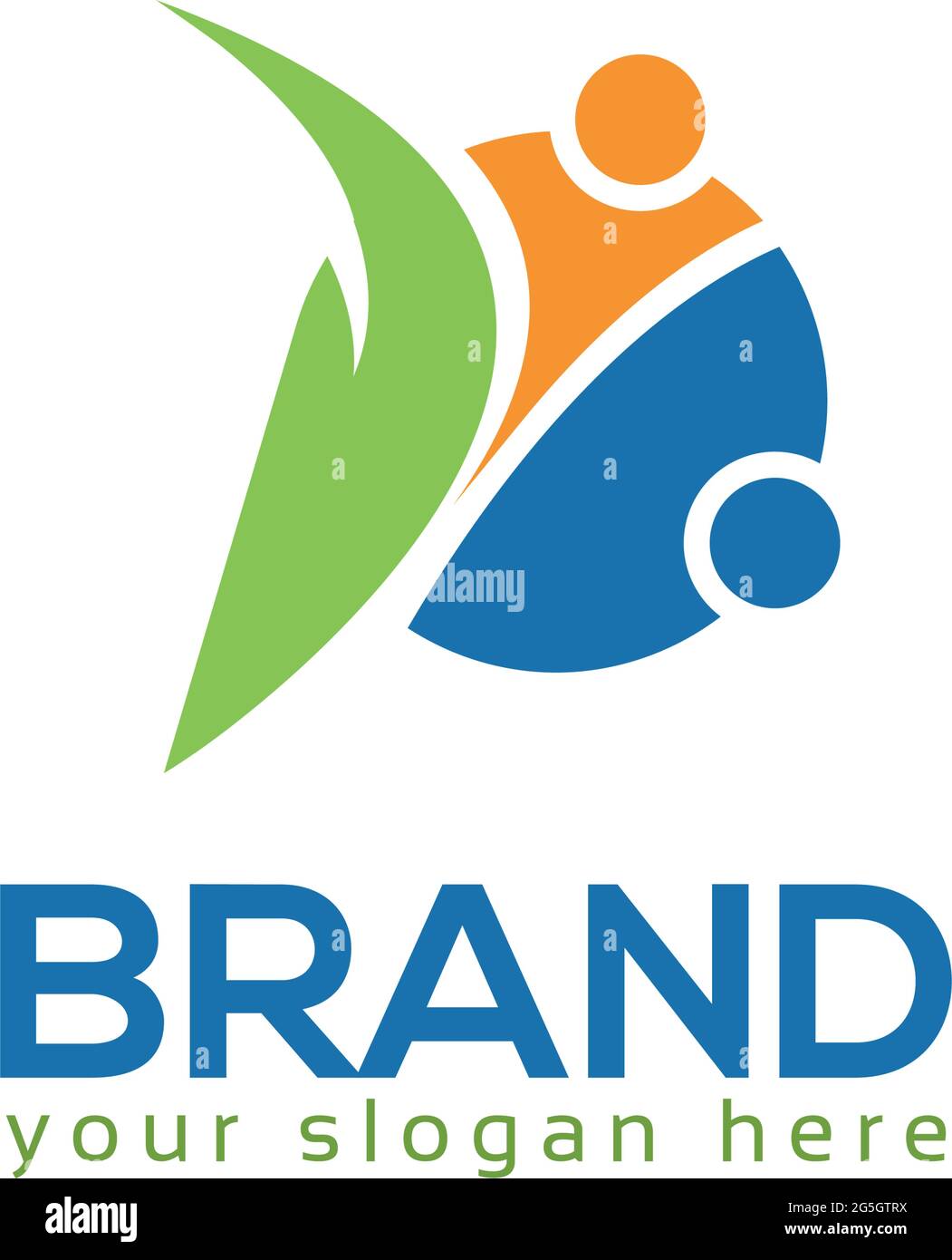 People Letter p-Logo. Vektorgrafik auf weißem Hintergrund Stock Vektor