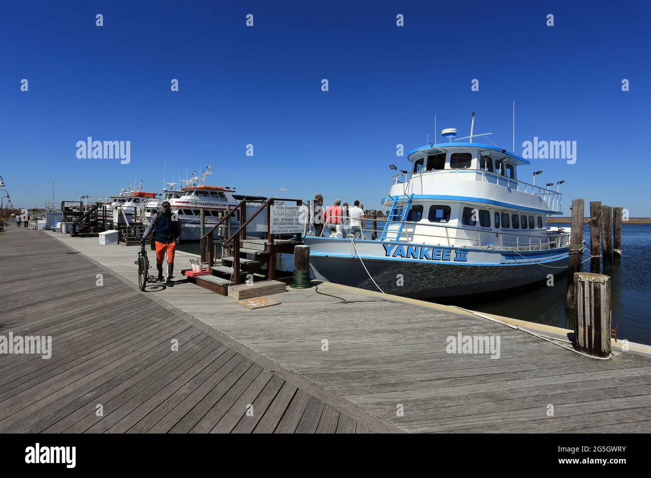 Charter Fischerboote Captree State Park Long Island New York Stockfoto