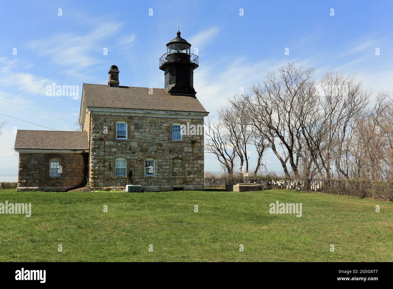 Old Field Leuchtturm Long Island New York Stockfoto