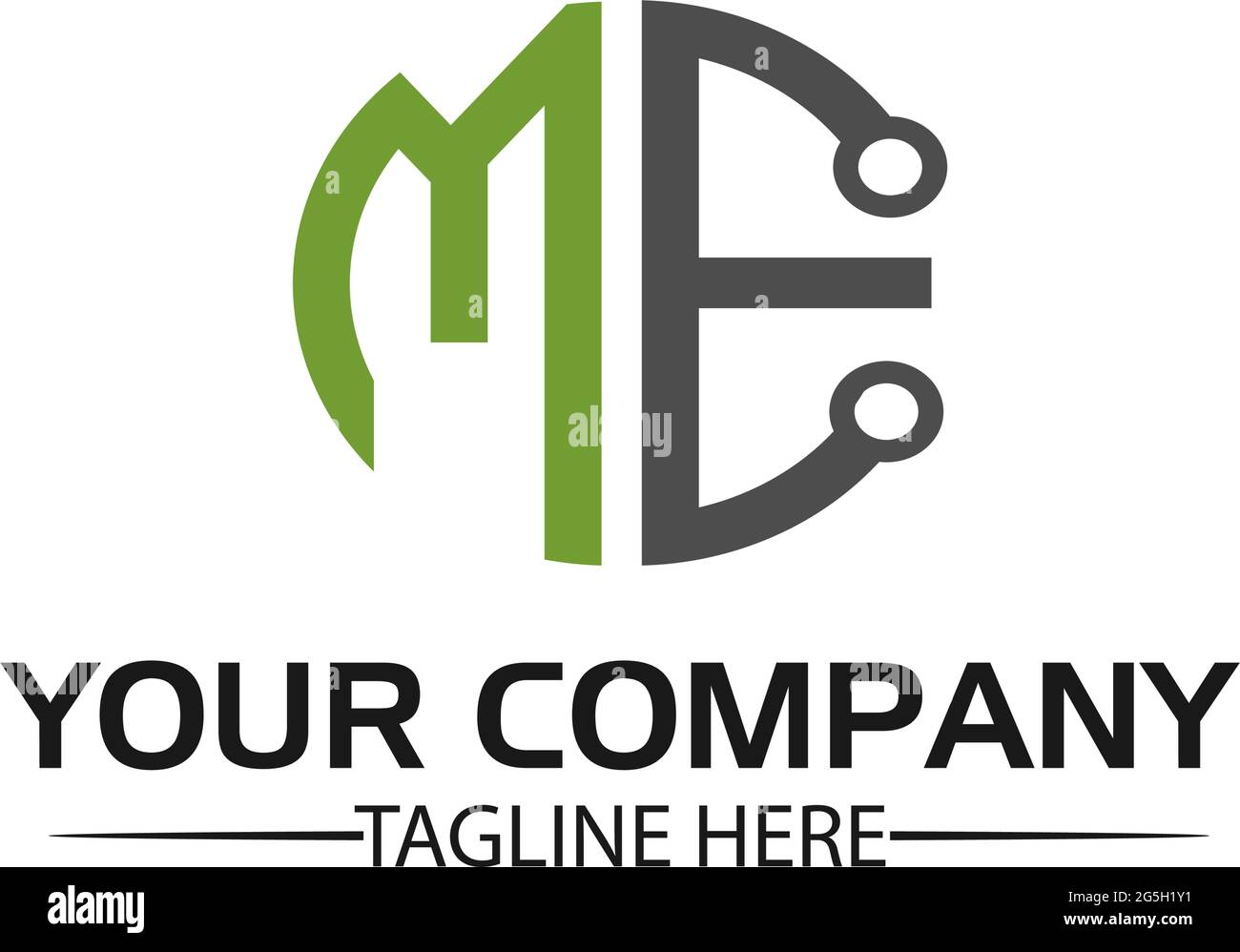 Schreiben SIE MICH, Logo Schreiben SIE MICH und Kette. Logo durch Kette gebildet Stock Vektor