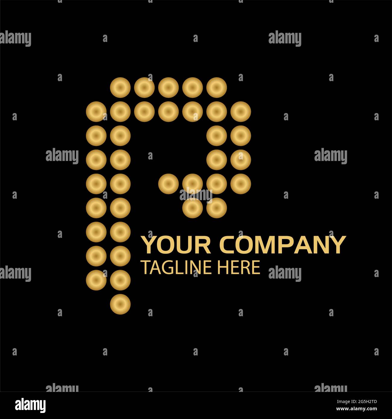 p-Logo-Vorlage, p-Letter, Gold-Logo-Design. vektor Stock Vektor