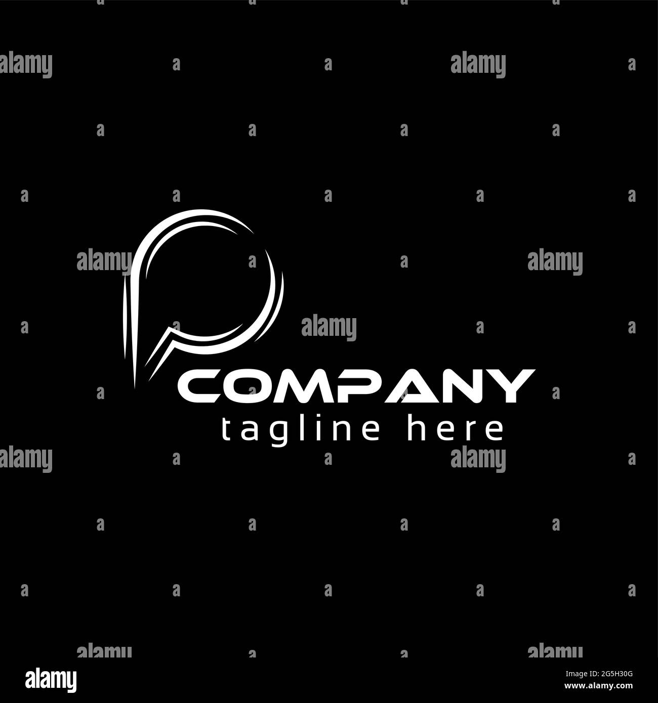 Kreativer Buchstabe P für Technologielogo Stock Vektor