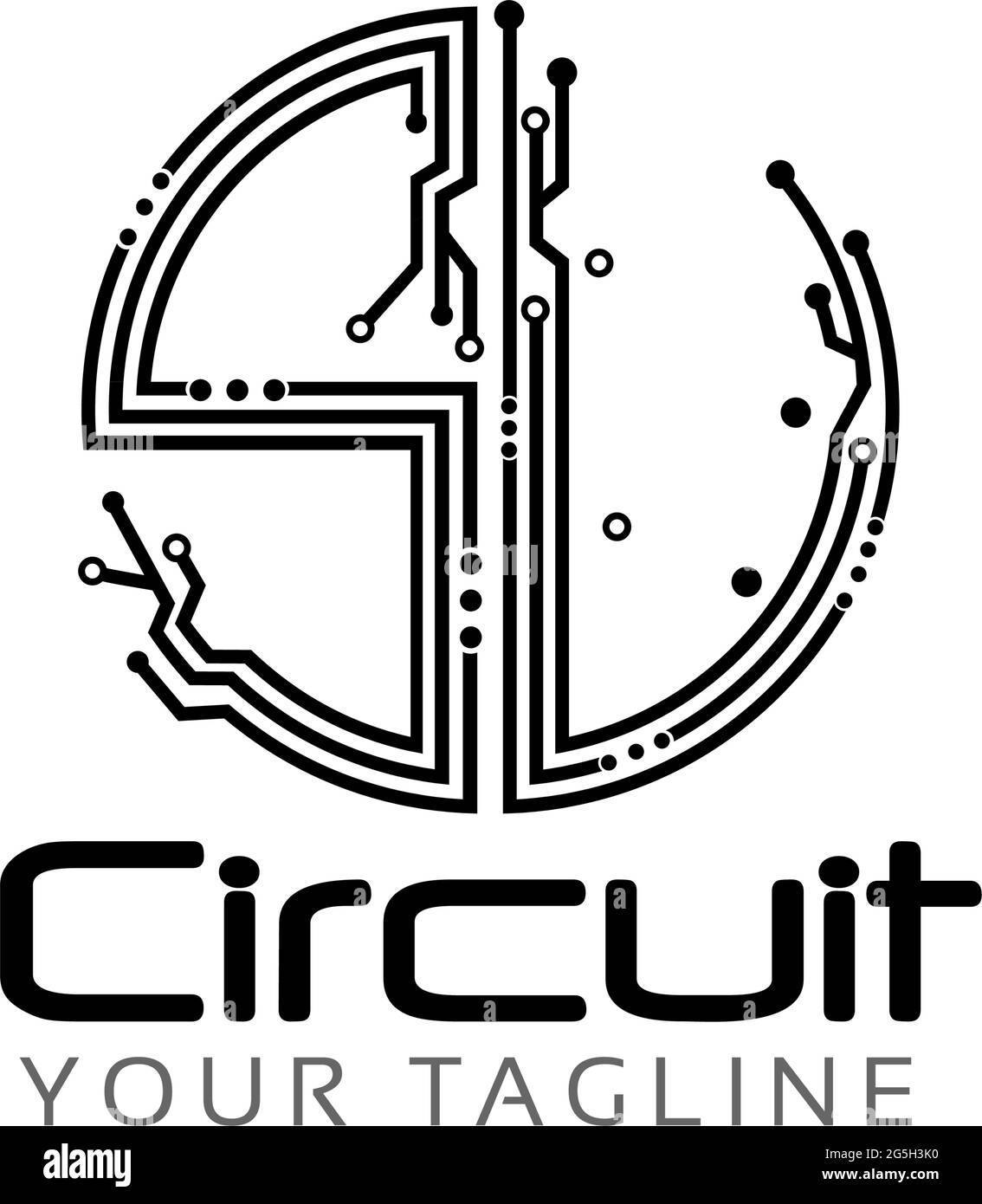 Buchstabe SU mit Schaltung auf weißem Hintergrund. Flaches Design Stock Vektor