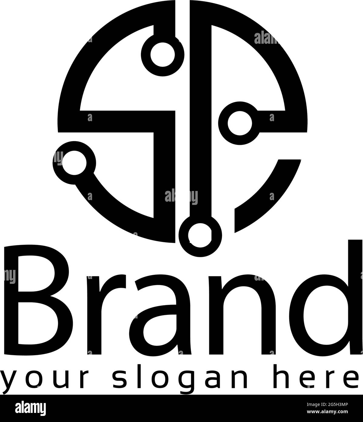 Buchstabe SP, Logo Buchstabe SP und Kette. Durch Kette geformtes Logo Stock Vektor