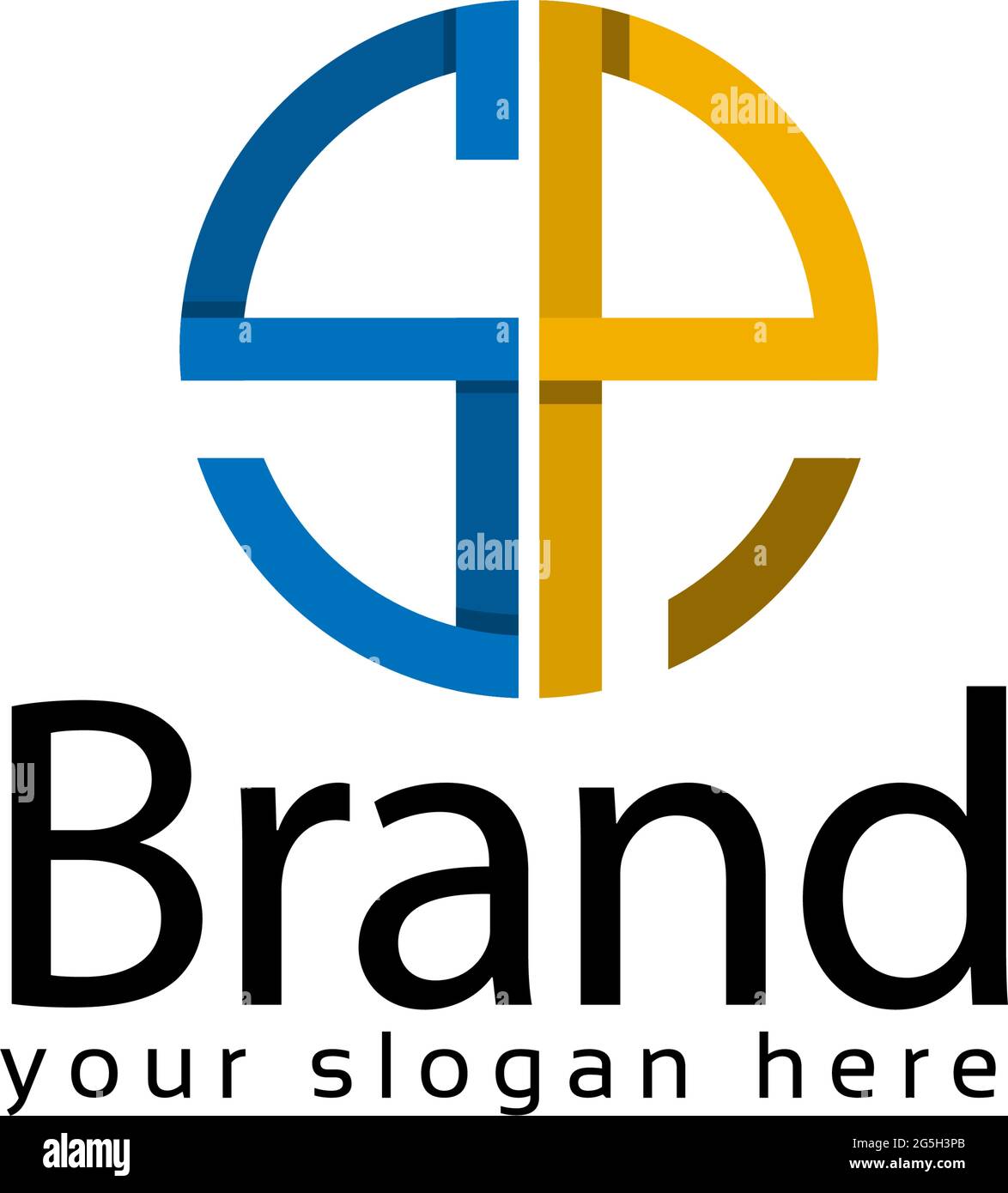 SP Initial Stock Logo-Vorlage., moderne Papierschrift. Stock Vektor