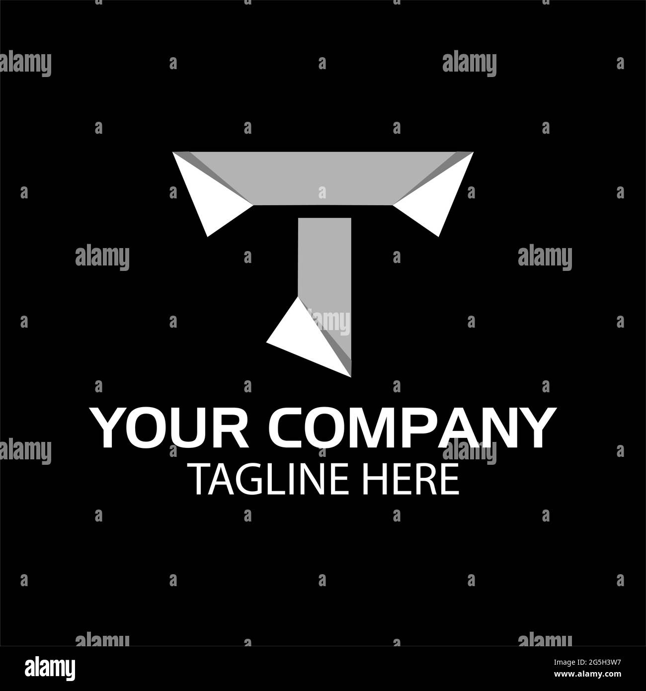 T anfängliche Stock Logo Vorlage., moderne Papier-Schrift. Stock Vektor